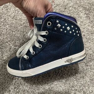Skechers toddler metallic blue sneakers